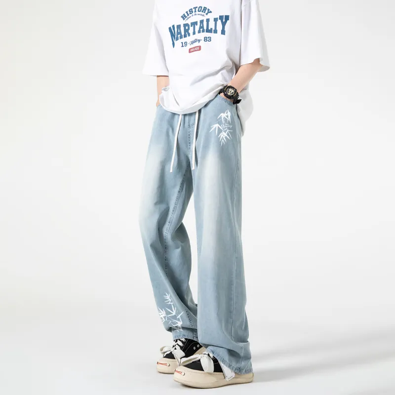 Qnxeey Jeans Unisex Light Blue-4