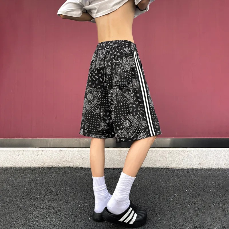 Qnxeey Casual Shorts Unisex Black-6