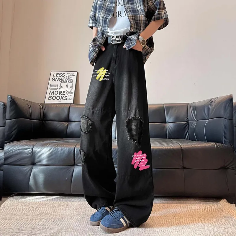 Qnxeey Jeans Unisex-1