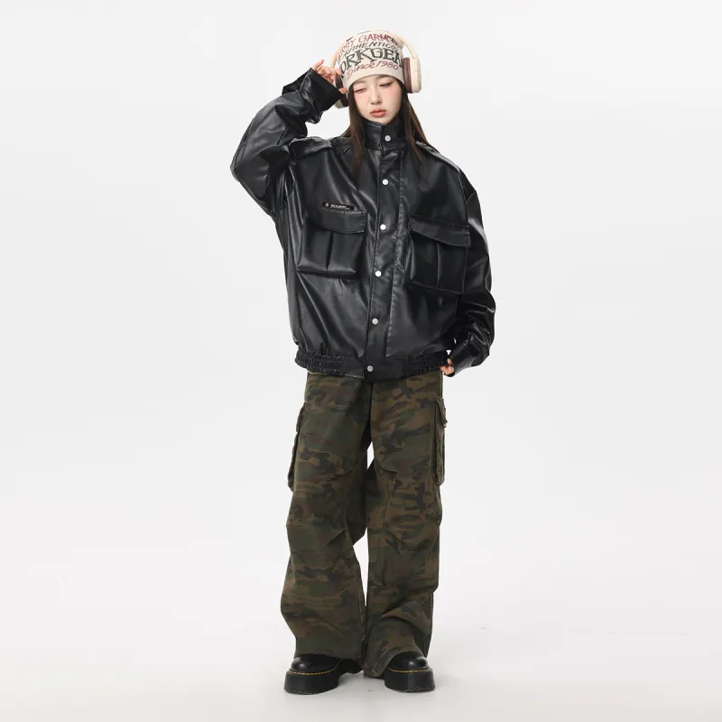 Qnxeey Leather Jackets Unisex-6