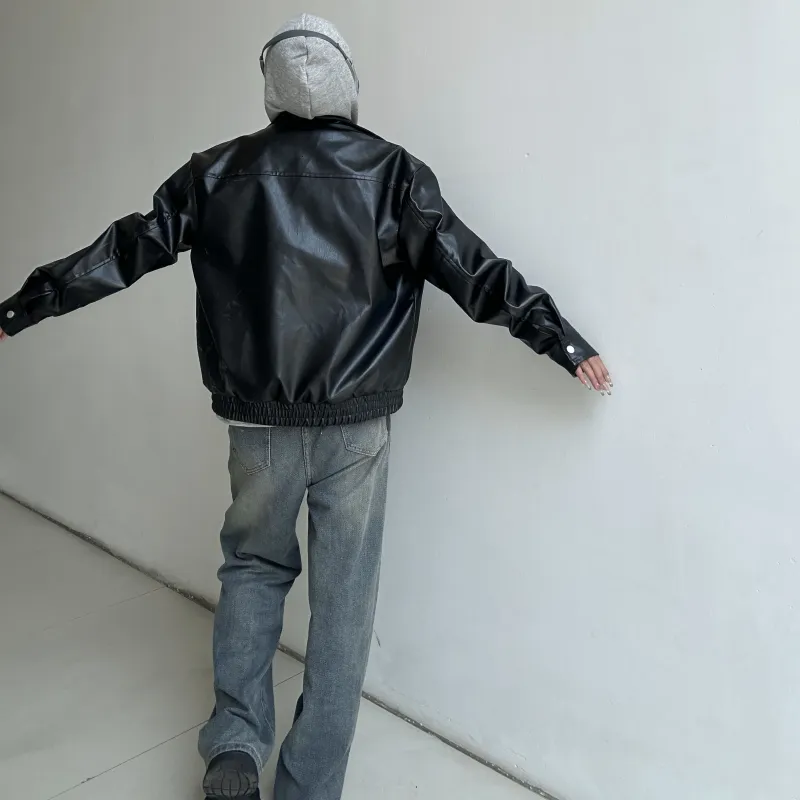 Qnxeey Leather Jackets Unisex-33