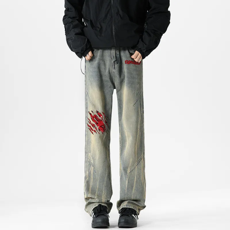 Qnxeey Jeans Unisex-13