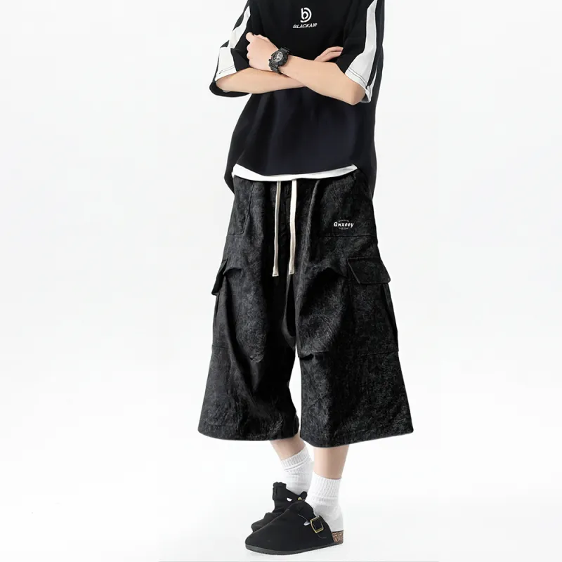 Qnxeey Cargo Shorts Unisex-4
