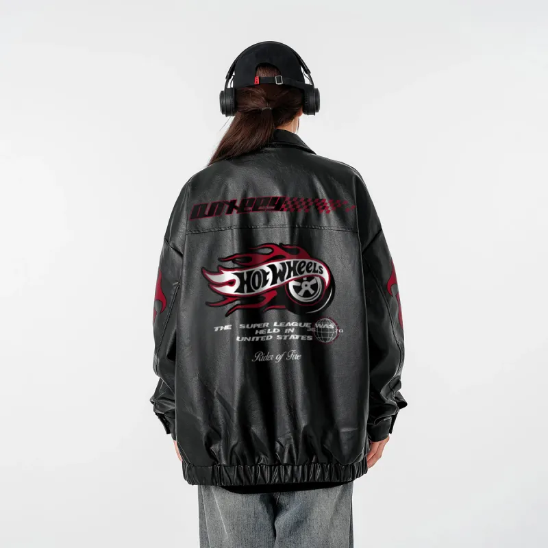 Qnxeey Leather Jackets Unisex-3