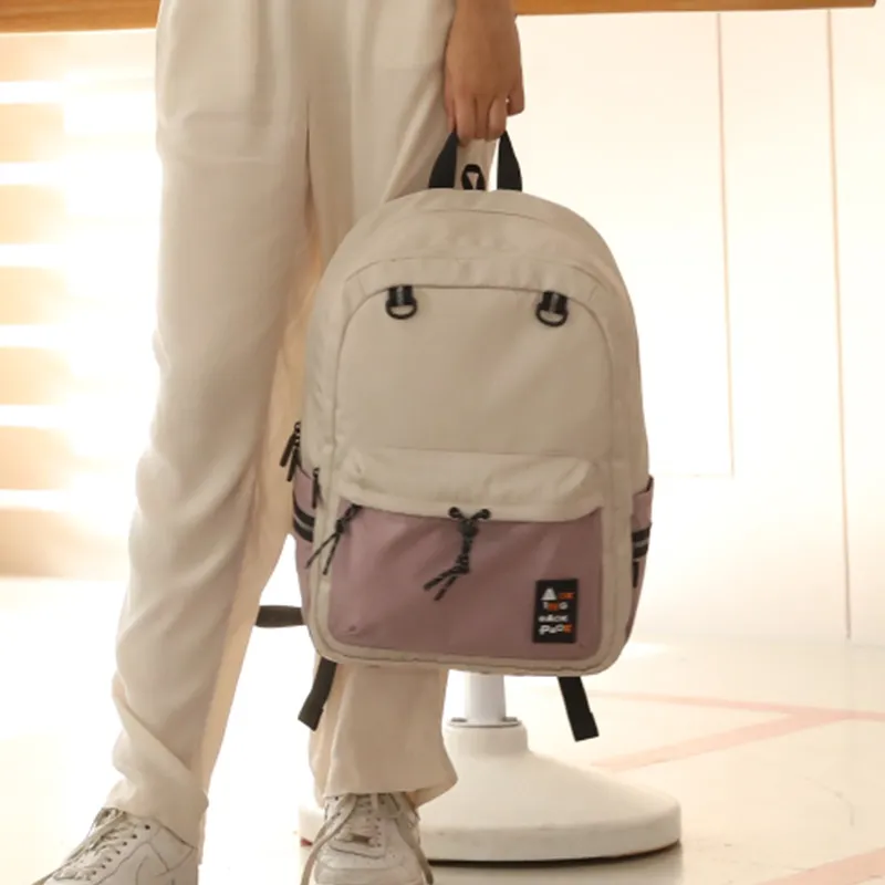 AOKING AK Polyester Backpack Medium Size Unisex Black Pink Khaki Army Green-5