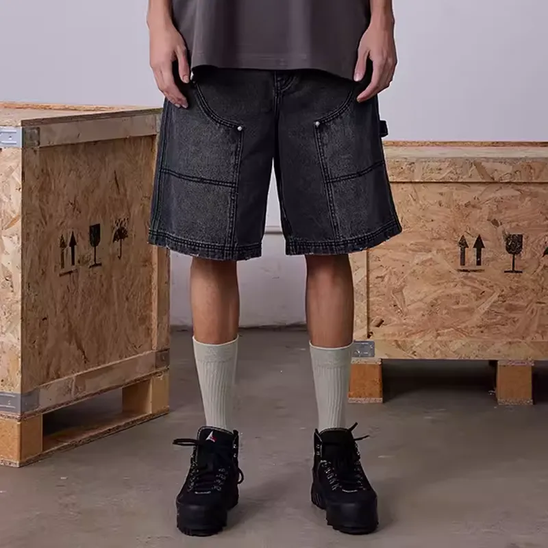 Mishkanyc Denim Shorts Unisex Black-2
