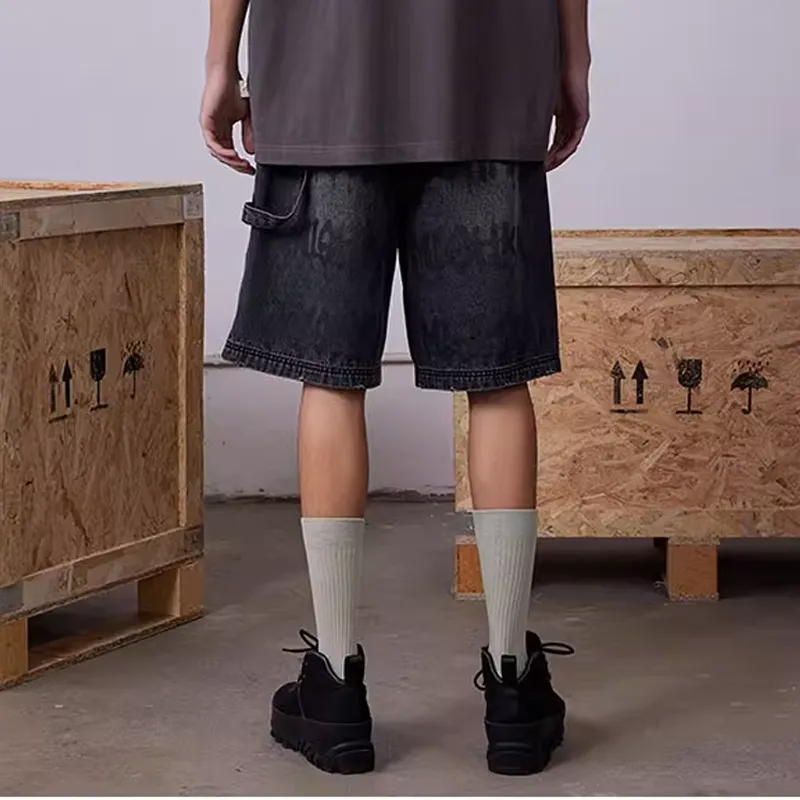 Mishkanyc Denim Shorts Unisex Black-5