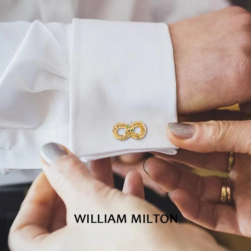 WILLIAM MILTON French Cufflinks Men's Gold High End Accessories Cuff Pin Custom Gift Box Set-2