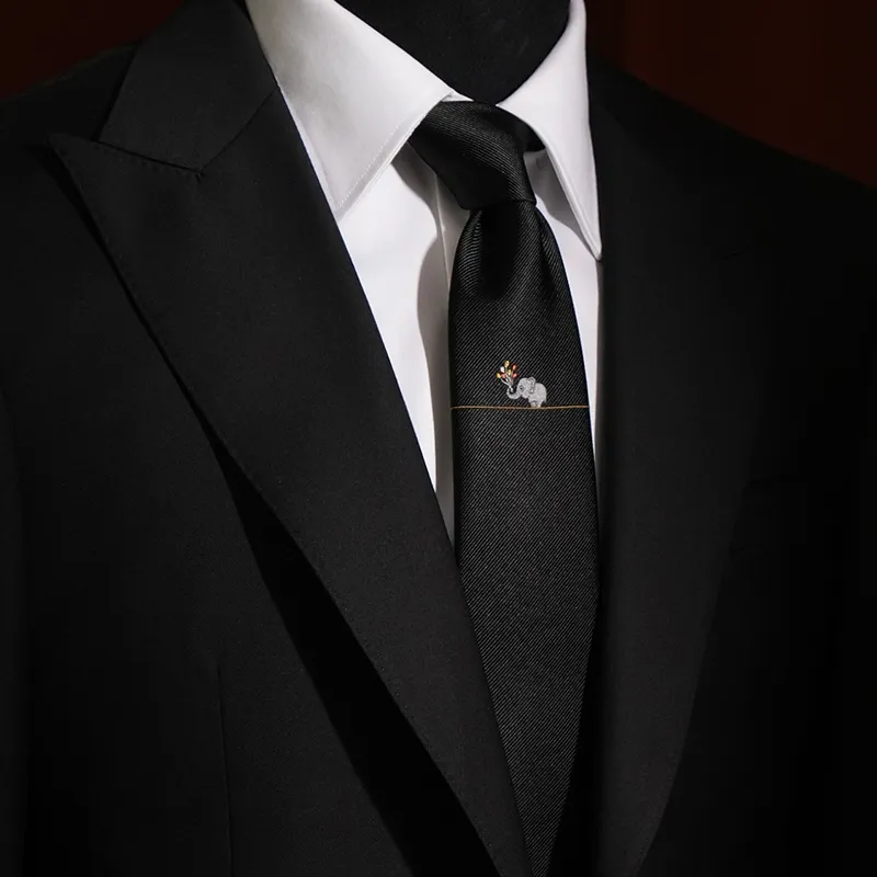 WILLIAM MILTON Mulberry Silk Ties Men's Black Silk High End Handwoven Business Casual Packaging-2