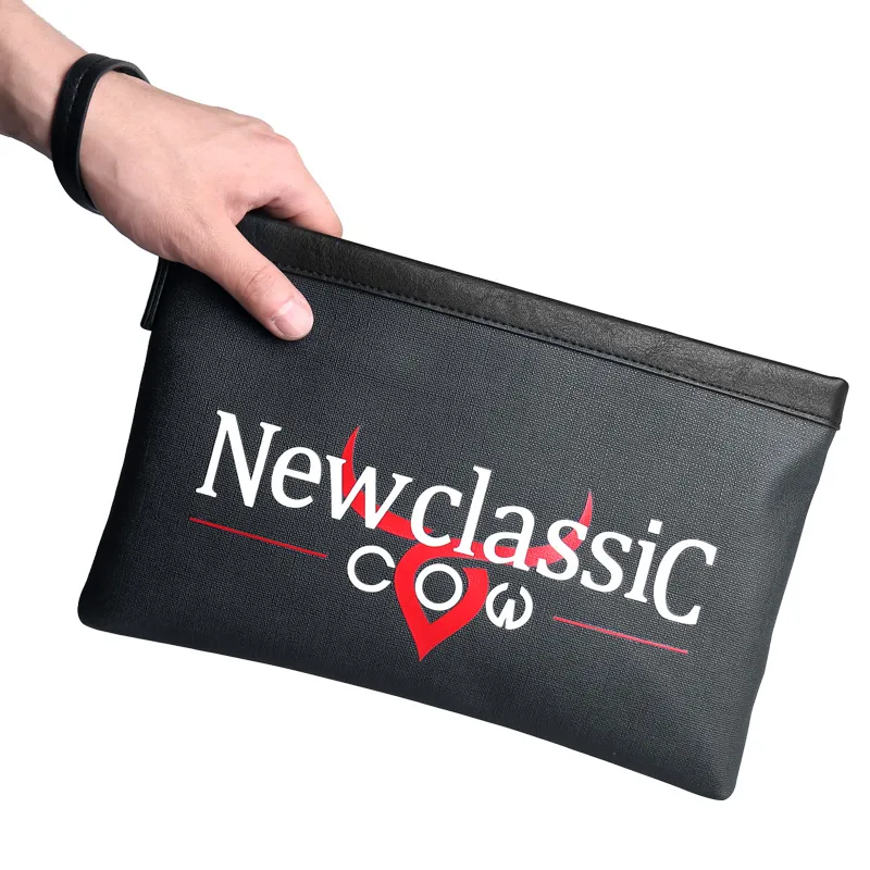 COW PVC Clutch Large Size Men's Black Blue-4