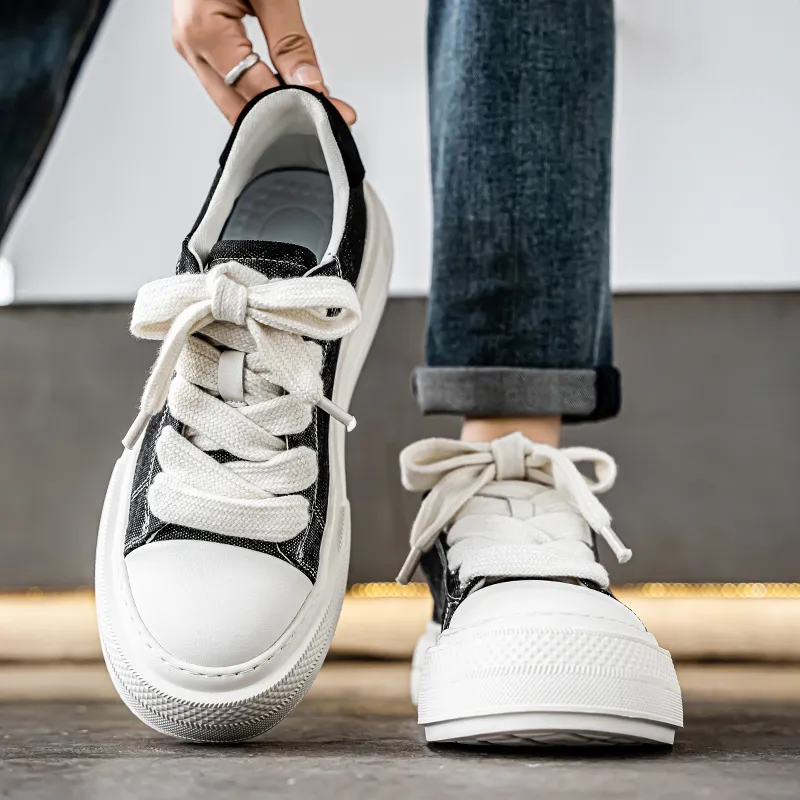 KEKAFU Anti Slip Wear Resistant Low Top Canvas Shoes Men's-6