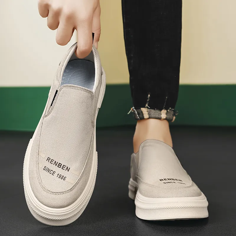 KEKAFU Anti Slip Wear Resistant Low Top Canvas Shoes Men's-8