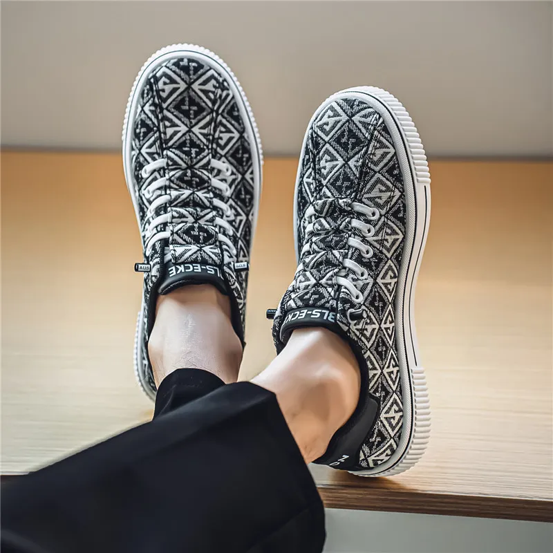 KEKAFU Breathable And Lightweight Low Top Canvas Shoes Men's-3