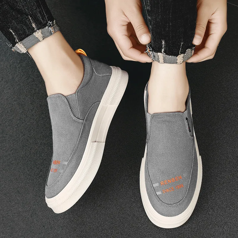 KEKAFU Anti Slip Wear Resistant Low Top Canvas Shoes Men's-4
