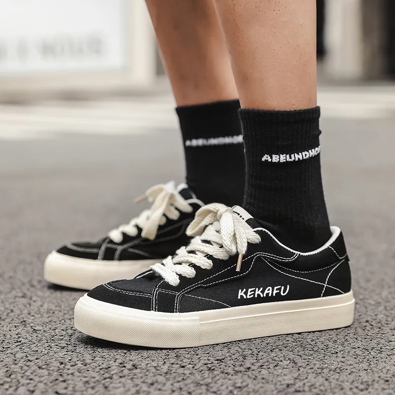 KEKAFU Breathable And Lightweight Low Top Canvas Shoes Men's-4