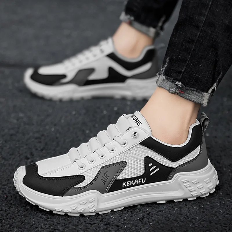 KEKAFU Casual Shoes Men Low Top White Black/White Green/Khaki-1