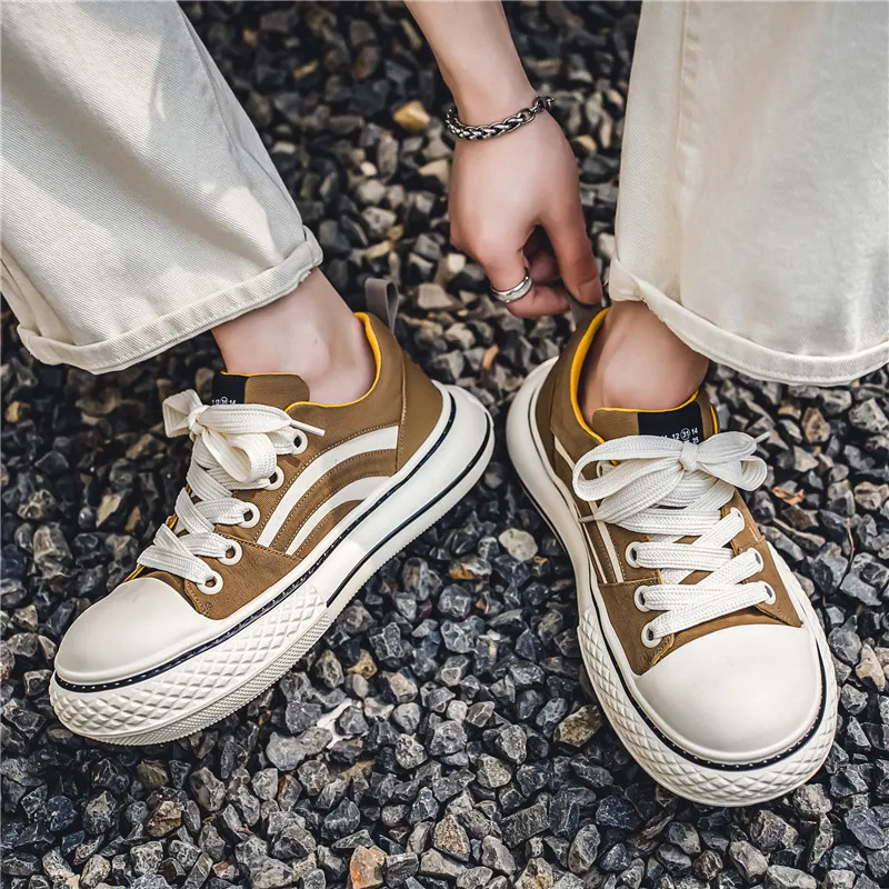 KEKAFU Breathable And Lightweight Low Top Canvas Shoes Men's-3