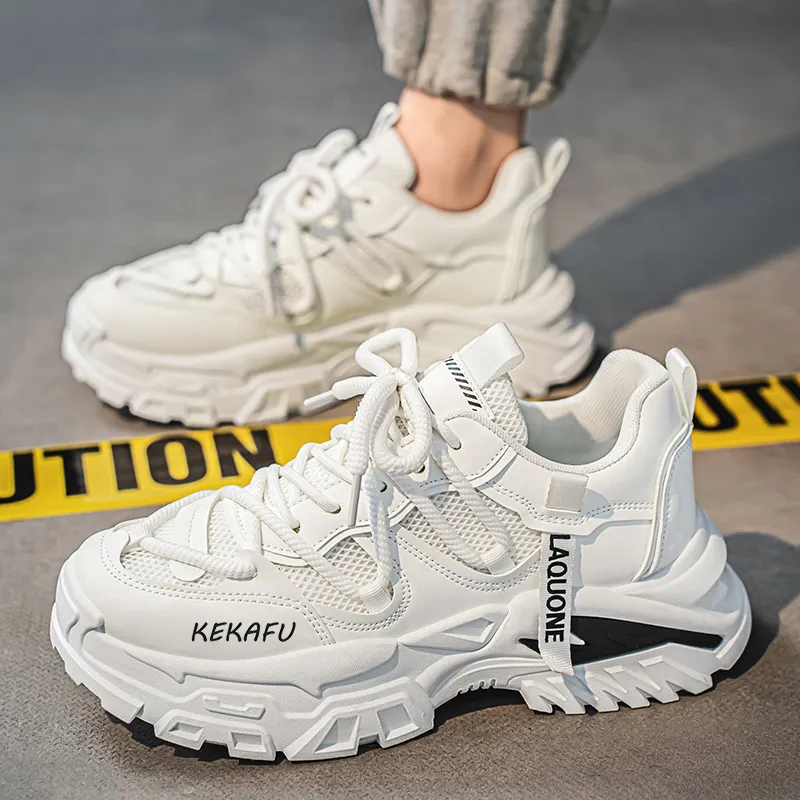 KEKAFU Anti Slip Wear Resistant Low Top Chunky Sneakers Men's-1