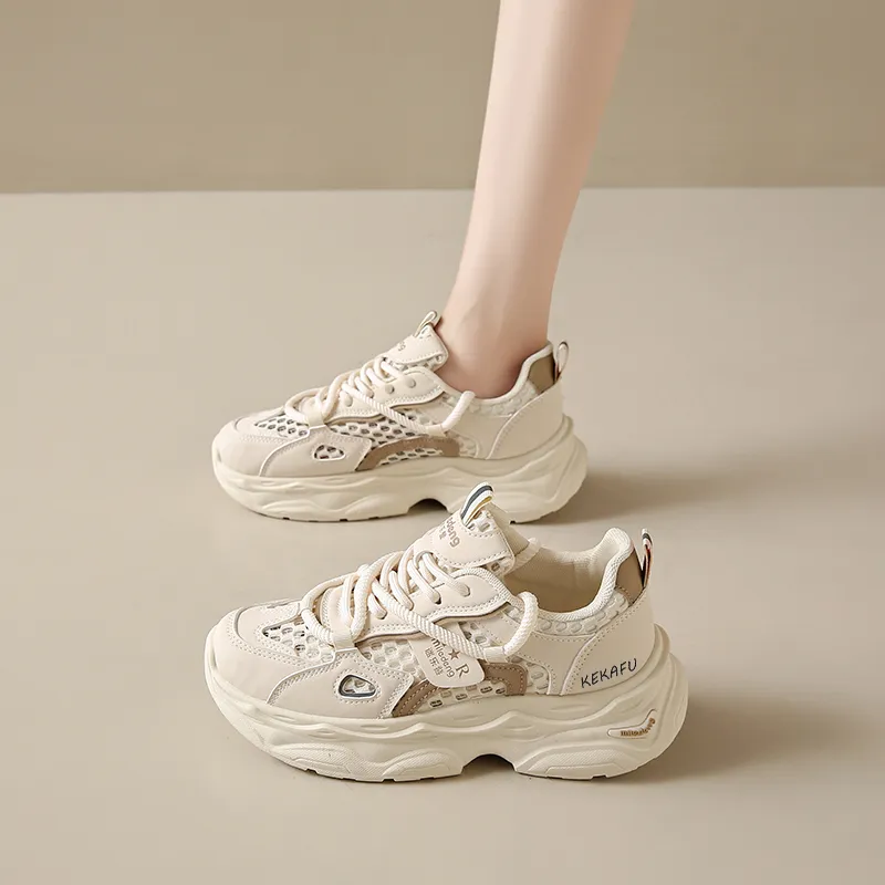 KEKAFU Breathable And Lightweight Low Top Chunky Sneakers Women's-1