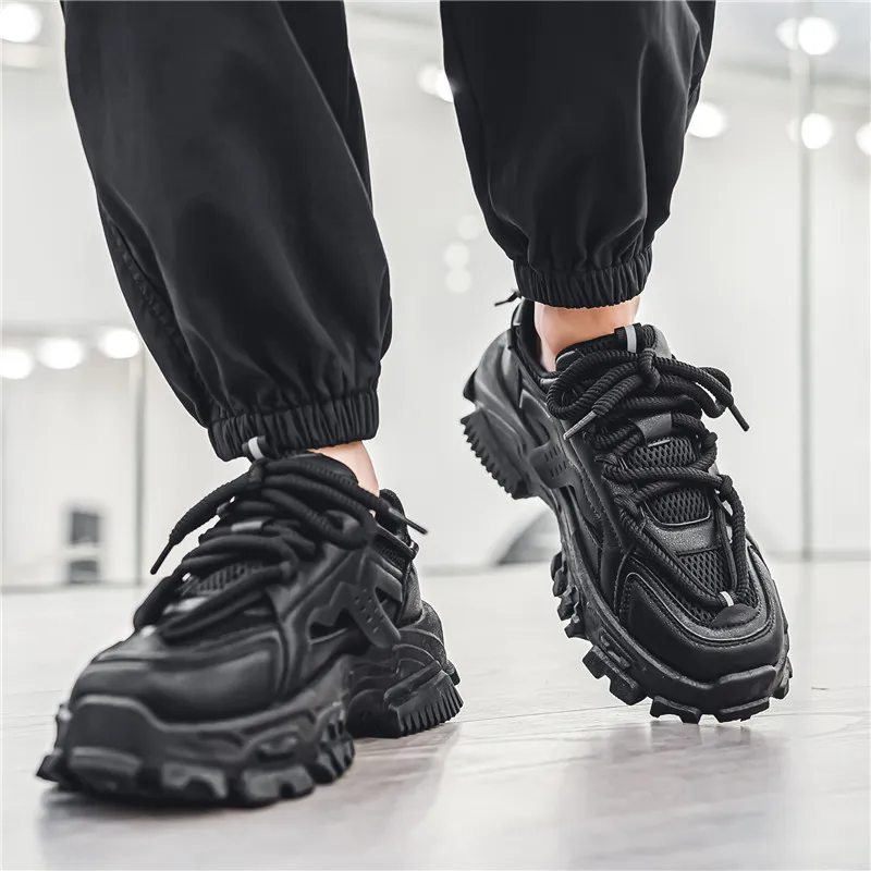 KEKAFU Anti Slip Wear Resistant Low Top Chunky Sneakers Men's-5