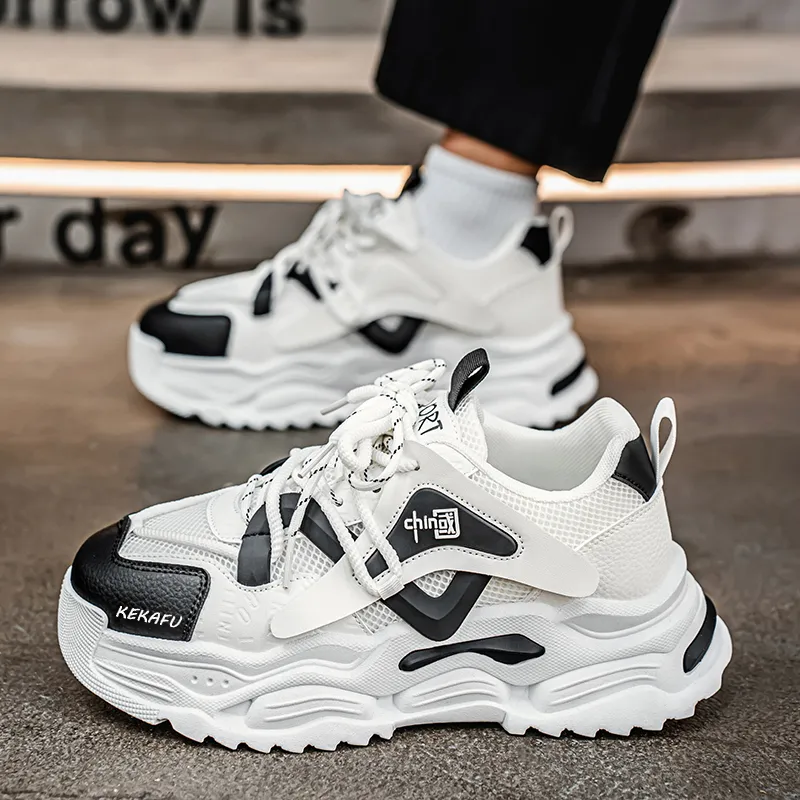 KEKAFU Anti Slip Wear Resistant Low Top Chunky Sneakers Men's-1