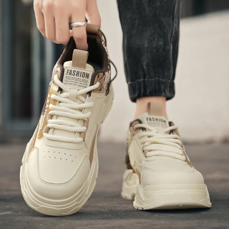 KEKAFU Anti Slip And Wear Resistant Height Increasing Low Top Casual Shoes Men's-5