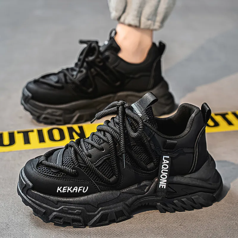 KEKAFU Anti Slip Wear Resistant Low Top Chunky Sneakers Men's-7