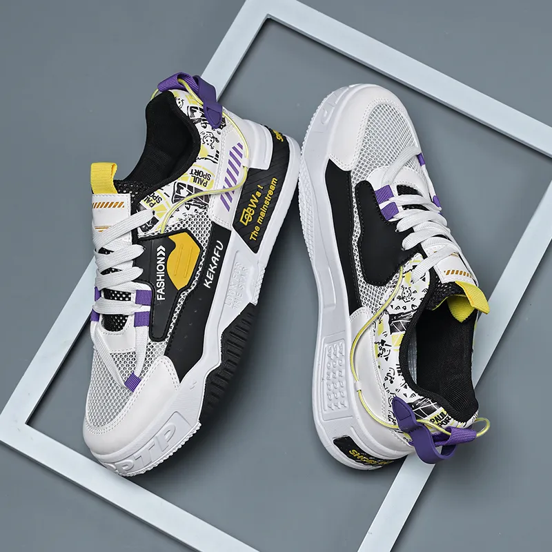 KEKAFU Slip Resistant, Abrasion Resistant, And Balanced Low Top Skateboard Shoes Men's-3