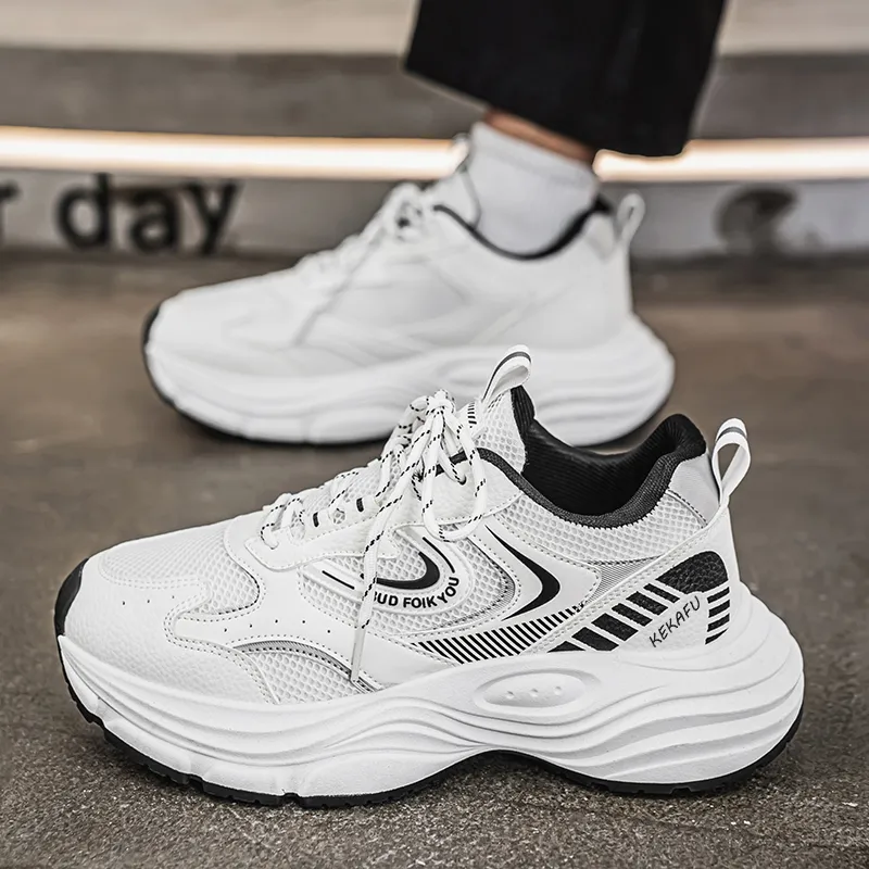 KEKAFU Anti Slip Wear Resistant Low Top Chunky Sneakers Men's-9