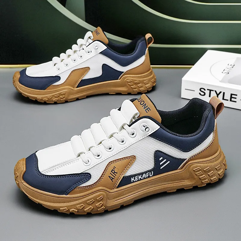 KEKAFU Casual Shoes Men Low Top White Black/White Green/Khaki-7