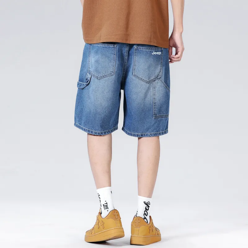 Jeep Pasture Horse Lifestyle Denim Shorts Men's Blue-7
