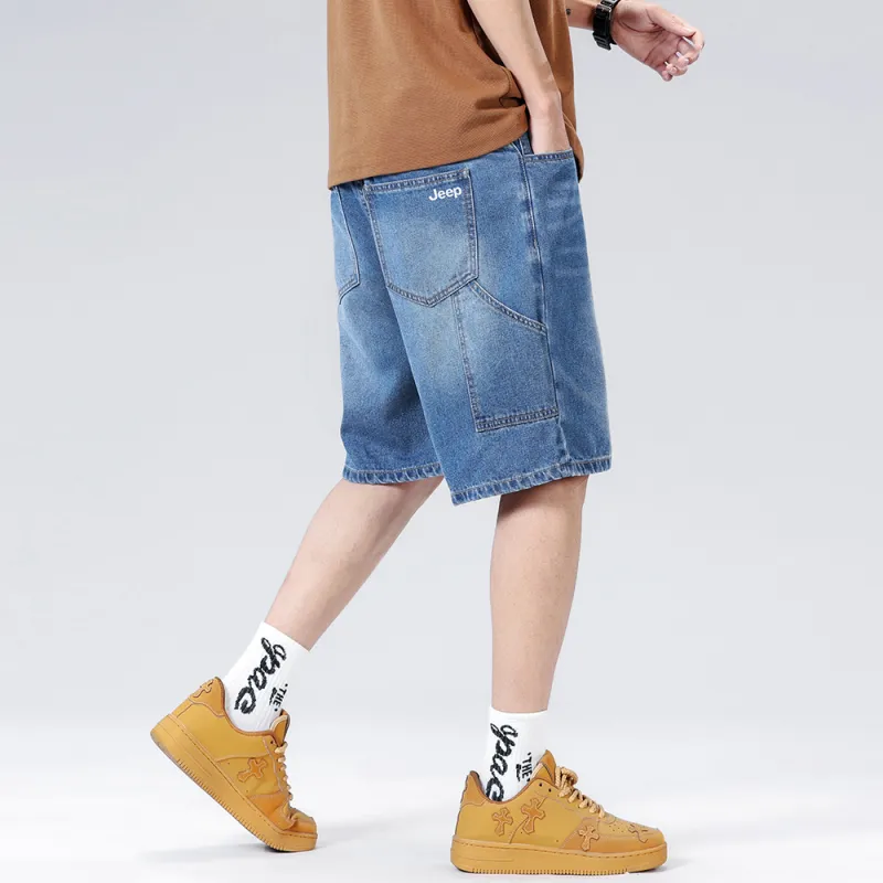 Jeep Pasture Horse Lifestyle Denim Shorts Men's Blue-6