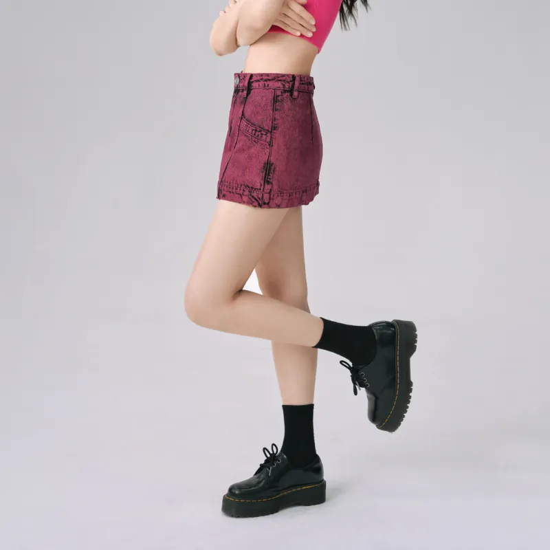 BJHG Denim Short Skirts Women's Pink-2