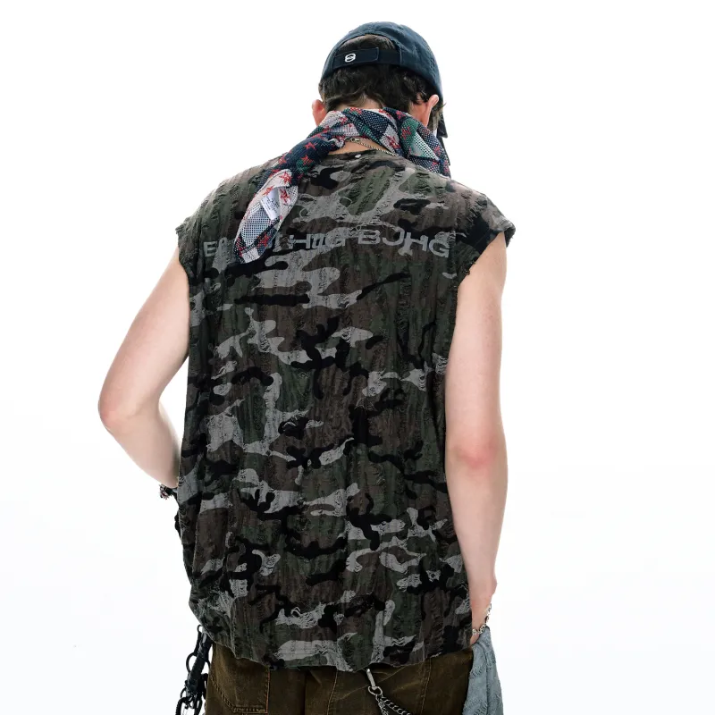BJHG Tank Tops Unisex Camouflage Gray-3