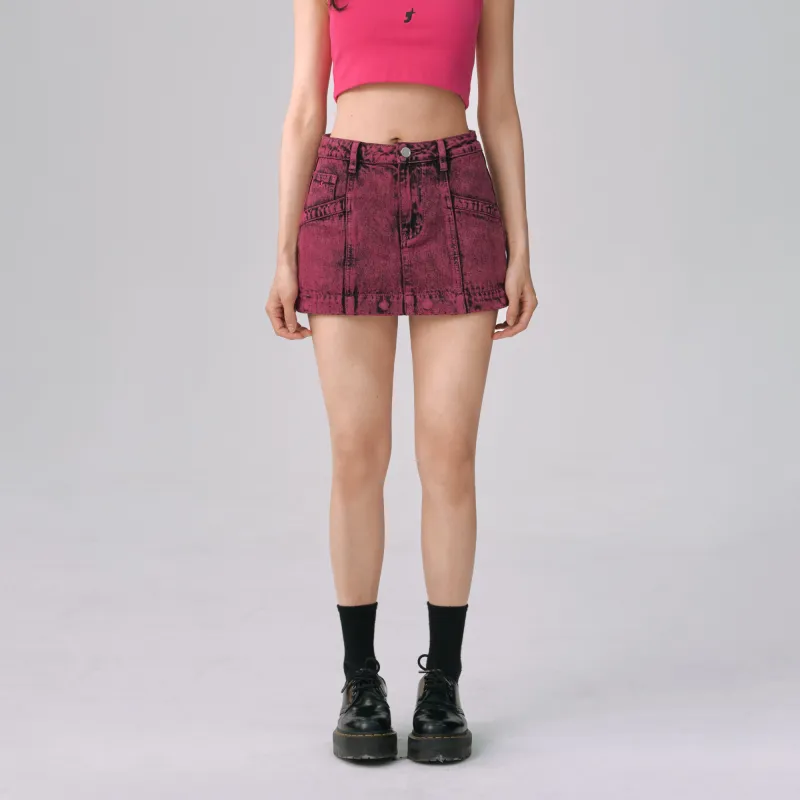 BJHG Denim Short Skirts Women's Pink-4