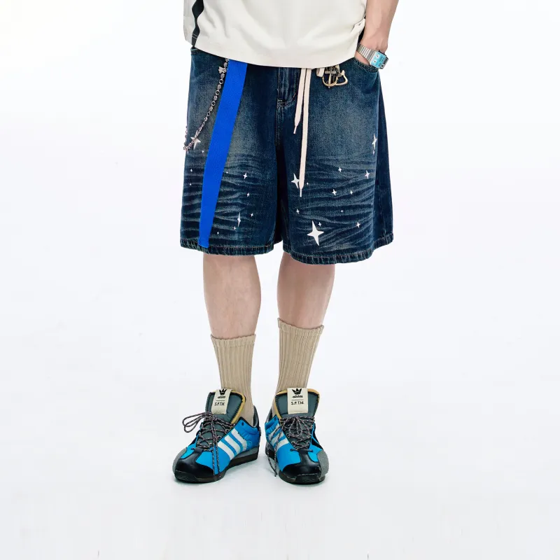 BJHG Denim Shorts Unisex Denim Blue-2