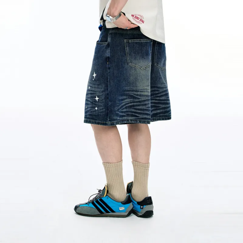 BJHG Denim Shorts Unisex Denim Blue-4