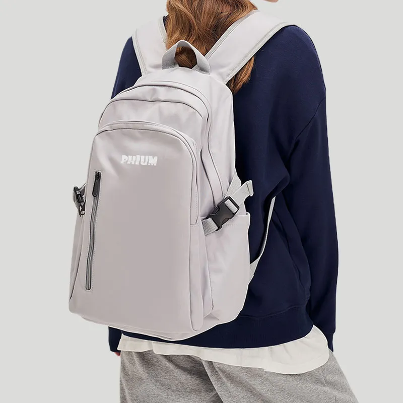 POY Nylon Fabric Travel Laptop Backpack Tubas Women's Gray-4