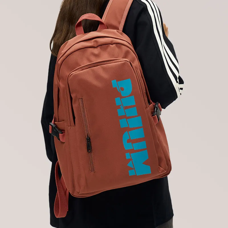 POY Nylon Fabric Backpack Medium Size Unisex Moon Gray/Strawberry Pink/Night Black-5