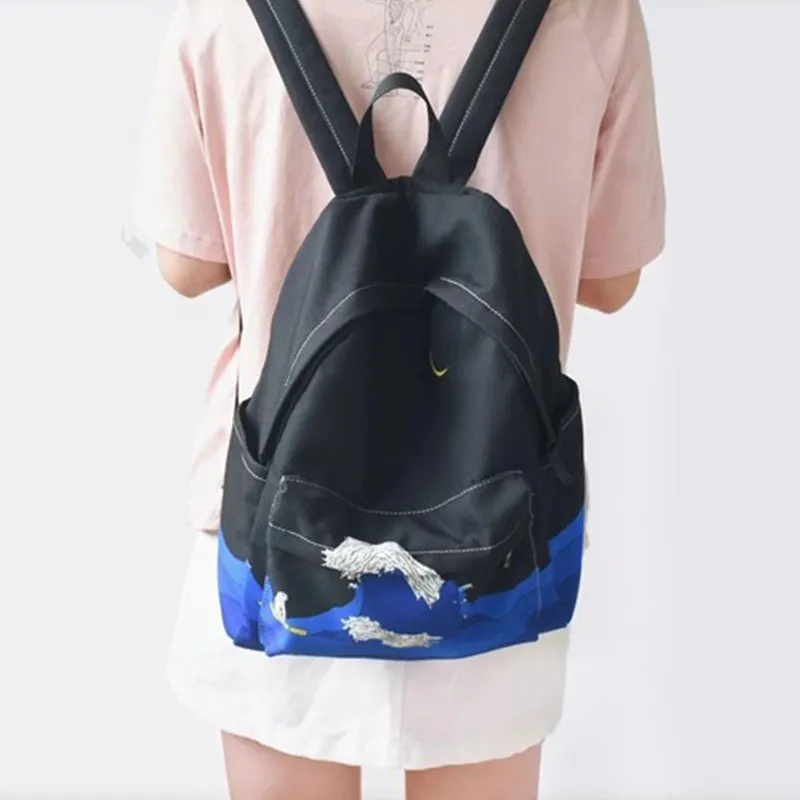 POY Oxford Backpack Unisex Surfing Bear-2