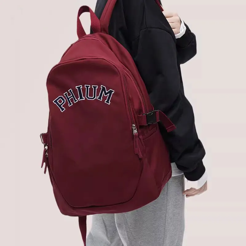 POY Nylon Fabric University Student & High School Student Backpack For Men & Women's Regular Unisex Burgundy-6