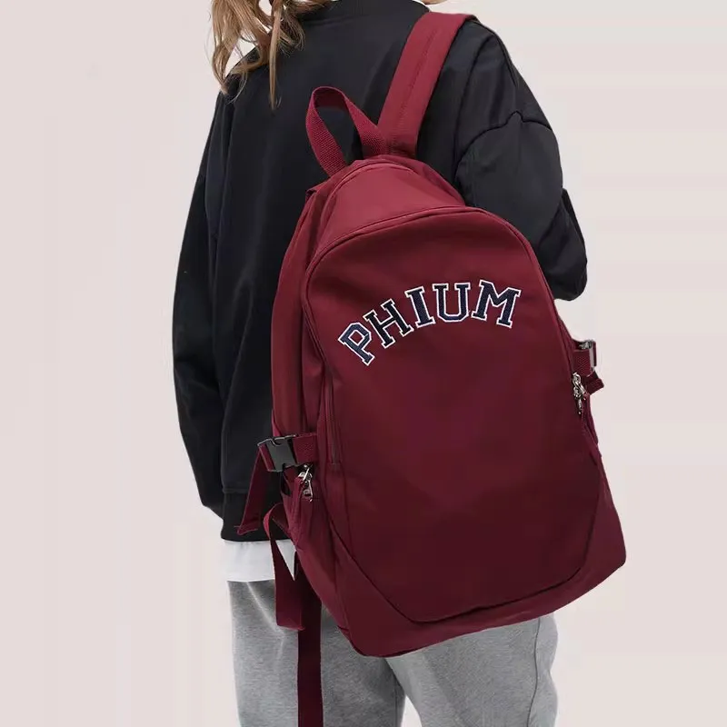 POY Nylon Fabric University Student & High School Student Backpack For Men & Women's Regular Unisex Burgundy-4
