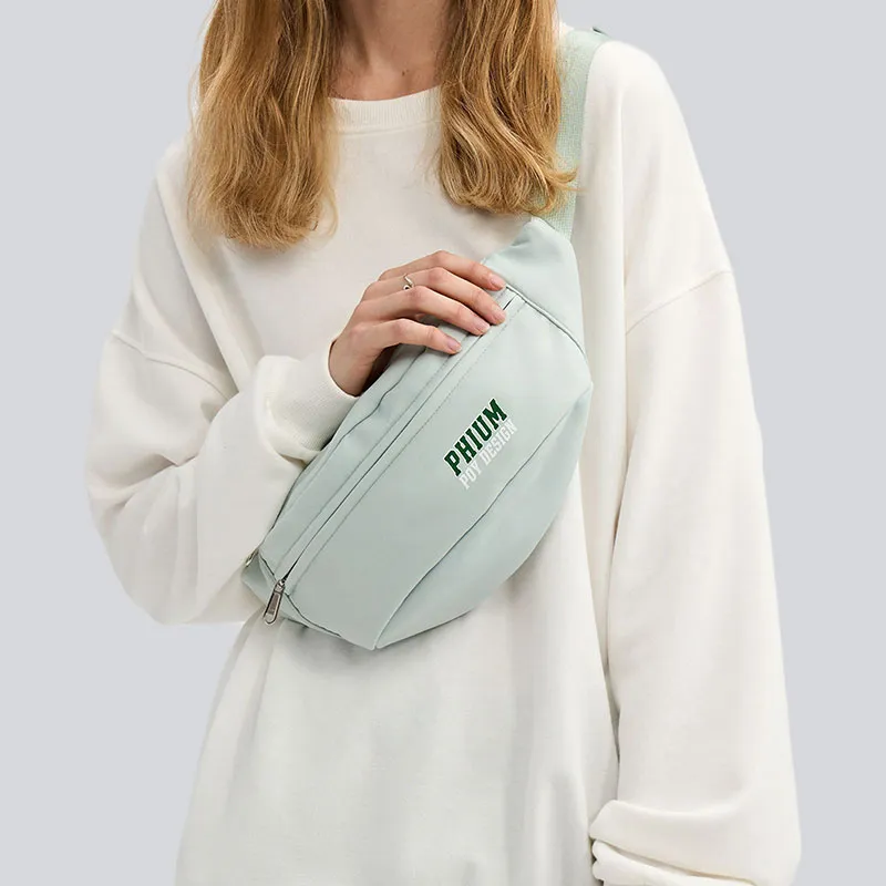 POY Nylon Fabric Women's Bag Men's Cycling Sling Bag Trumpets Unisex Light Green-6