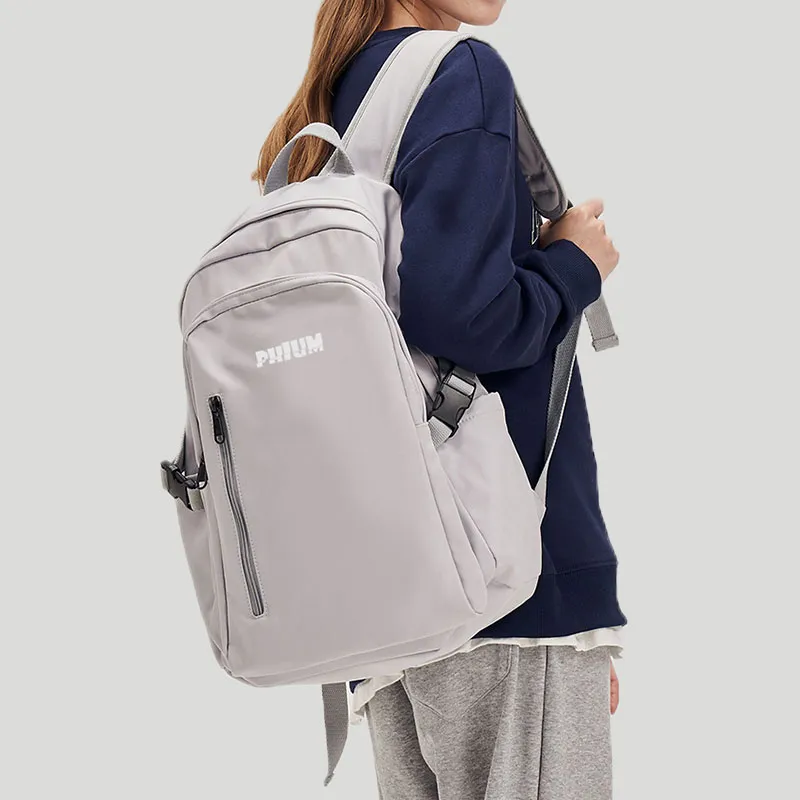 POY Nylon Fabric Travel Laptop Backpack Tubas Women's Gray-3