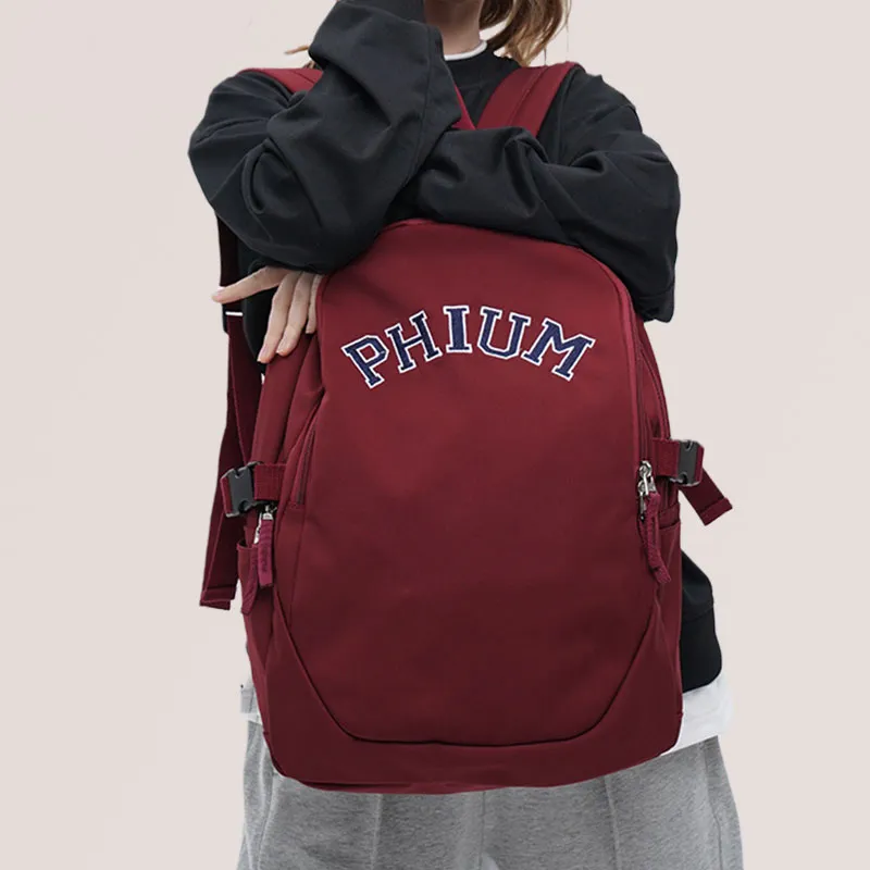 POY Nylon Fabric University Student & High School Student Backpack For Men & Women's Regular Unisex Burgundy-7