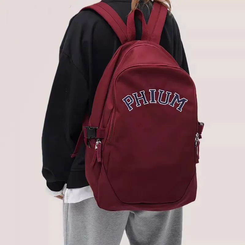 POY Nylon Fabric University Student & High School Student Backpack For Men & Women's Regular Unisex Burgundy-5