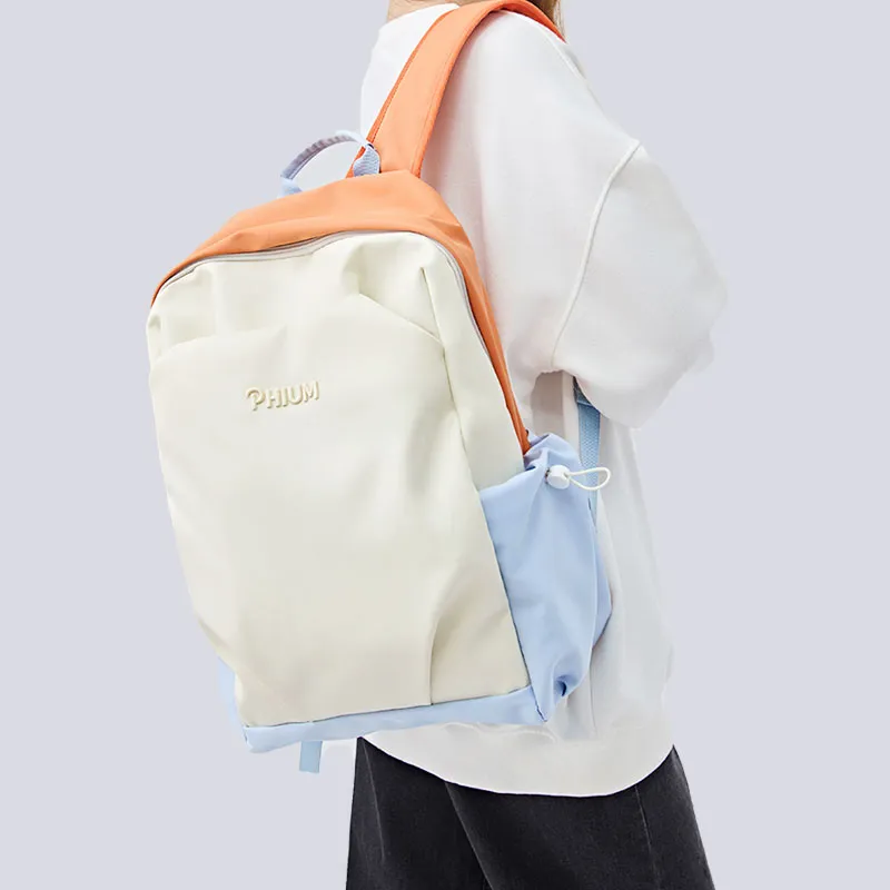 POY Nylon Fabric High School University Student Japanese Style Backpack Niche Casual Backpack Regular Unisex-3