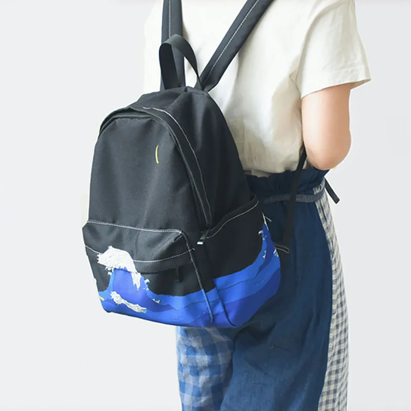 POY Oxford Backpack Unisex Surfing Bear-4