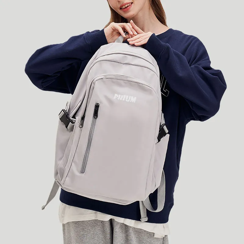 POY Nylon Fabric Travel Laptop Backpack Tubas Women's Gray-5