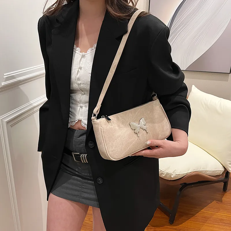 Worm's Home PU One Shoulder Handbag Crossbody Bag Women's Khaki/Black/Pink-19